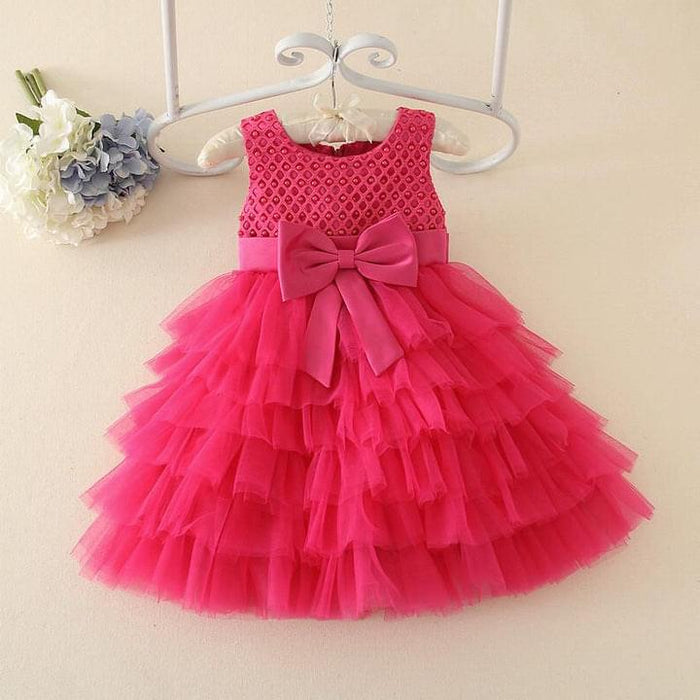 Cutedoll Pink Net Embroidered Kids Baby Frock Dress