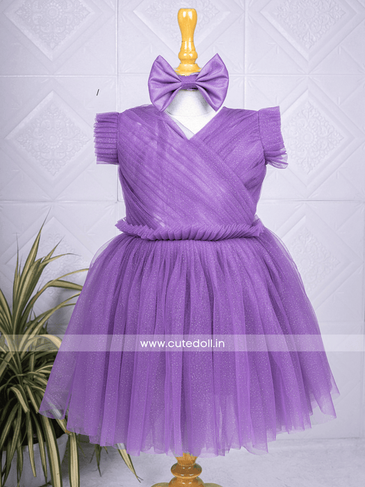 Cutedoll Purple Sparkle Kids Party Dress