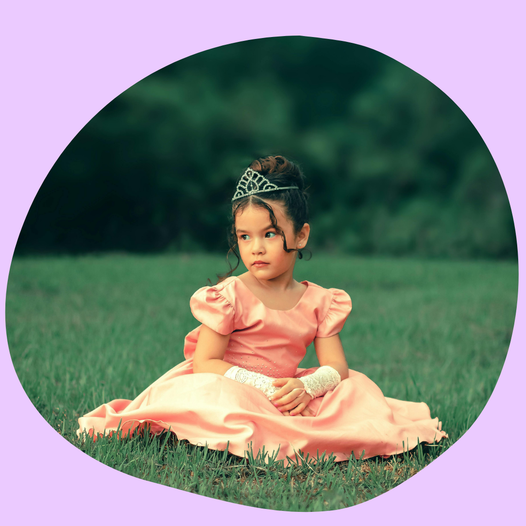 Cutedoll Dark Peach Sparkle Puff Sleeve Baby Kids Party Dress