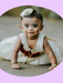 Cutedoll Dark Peach Sparkle Puff Sleeve Baby Kids Party Dress