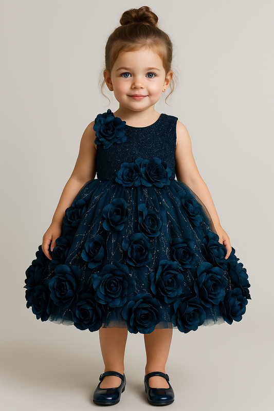 Cutedoll Teal Green Color Flower Girl's Party Dress