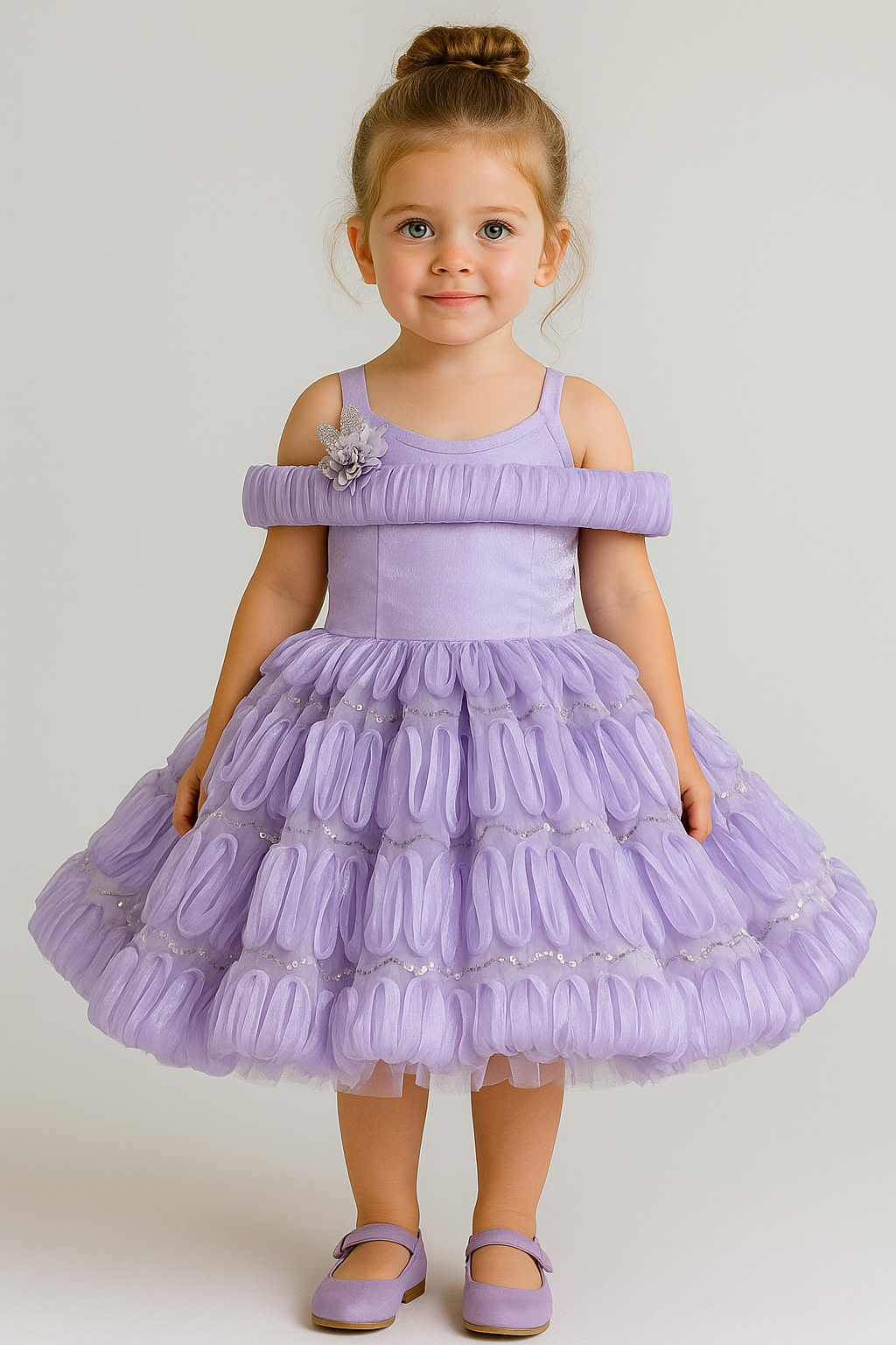Cutedoll Purple Color Kids Baby Frock