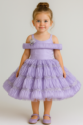 Cutedoll Purple Color Kids Baby Frock