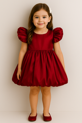 Girls Silk Striped Frock Dress