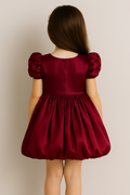 Girls Silk Striped Frock Dress