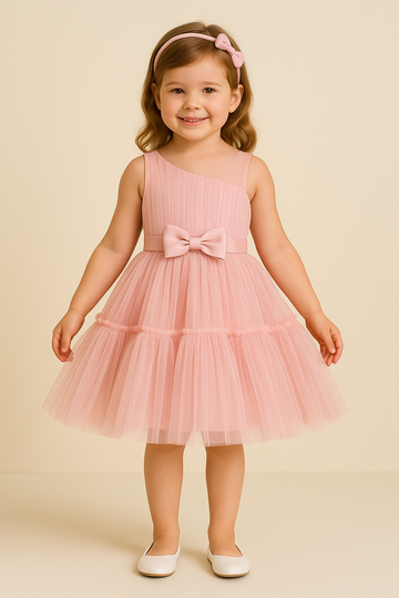 Kids Net Striped Frock Dress