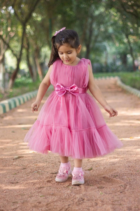 Cutedoll Peach Net Kids Girl Dress