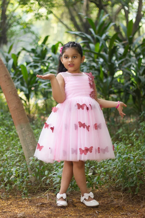 Cutedoll Baby Pink Butterfly Kids Girl Dress