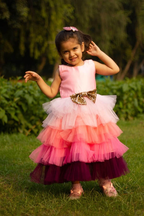 Cutedoll Multicolor Net Kids Girl Dress