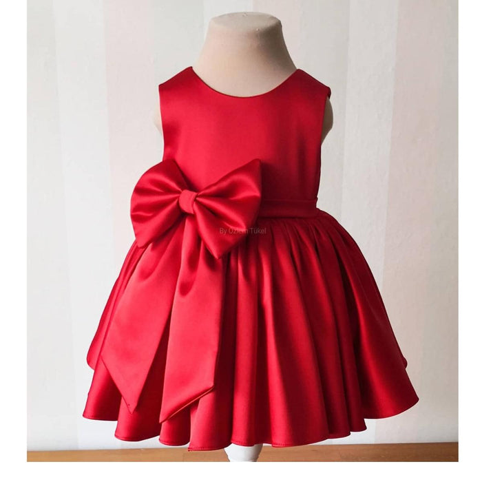 Cutedoll Red Silk Kids Frock Dress