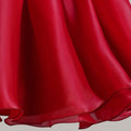 Cutedoll Red Silk Puffy Sleeve Round Neck Toddler Girls Dress