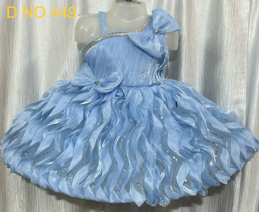 Cutedoll Grey Color Silk Kids Girls Frock Dress