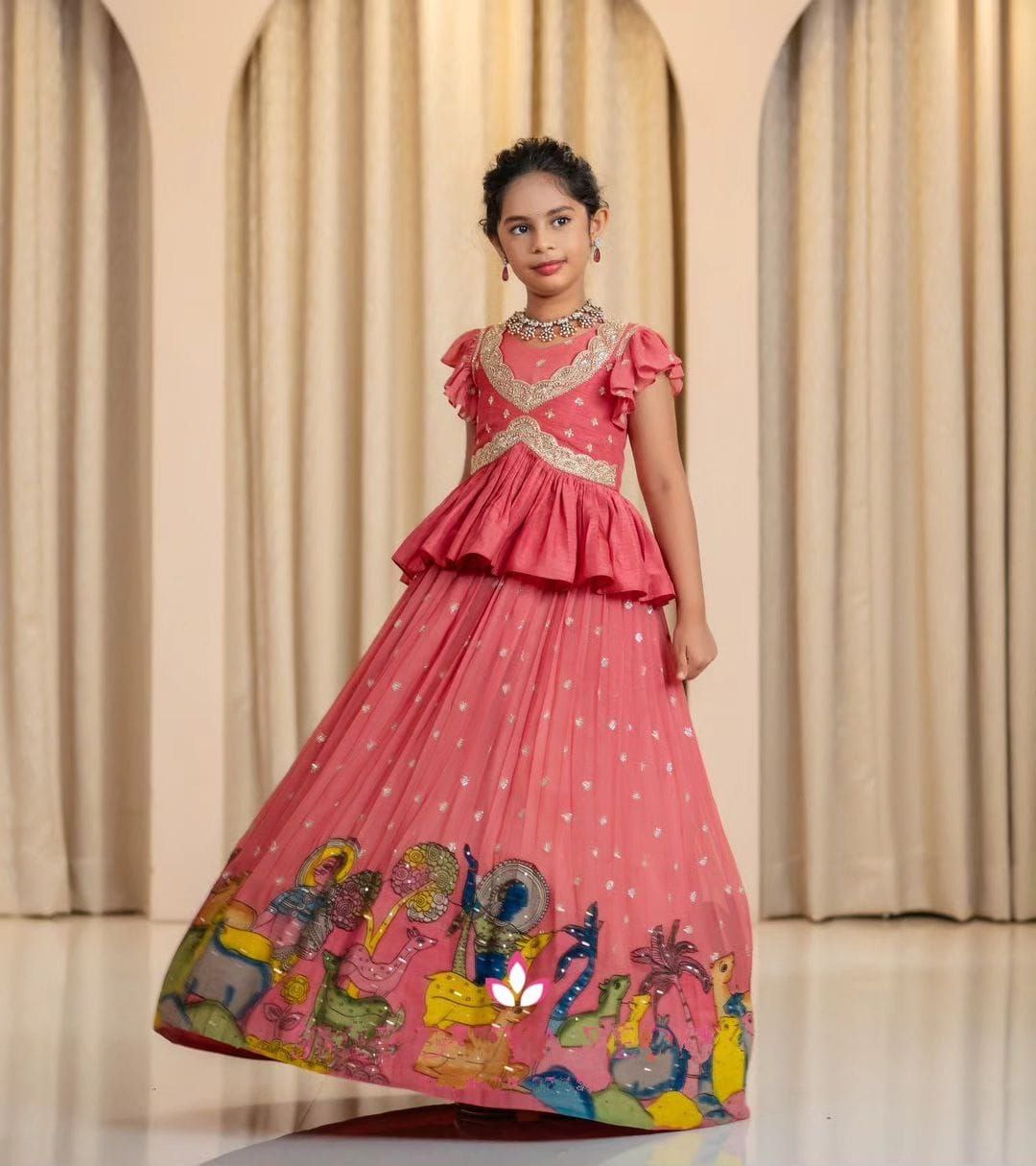 Premium Pink Hand-Painted Lehenga Set for Girls | Designer Festive & Wedding Wear