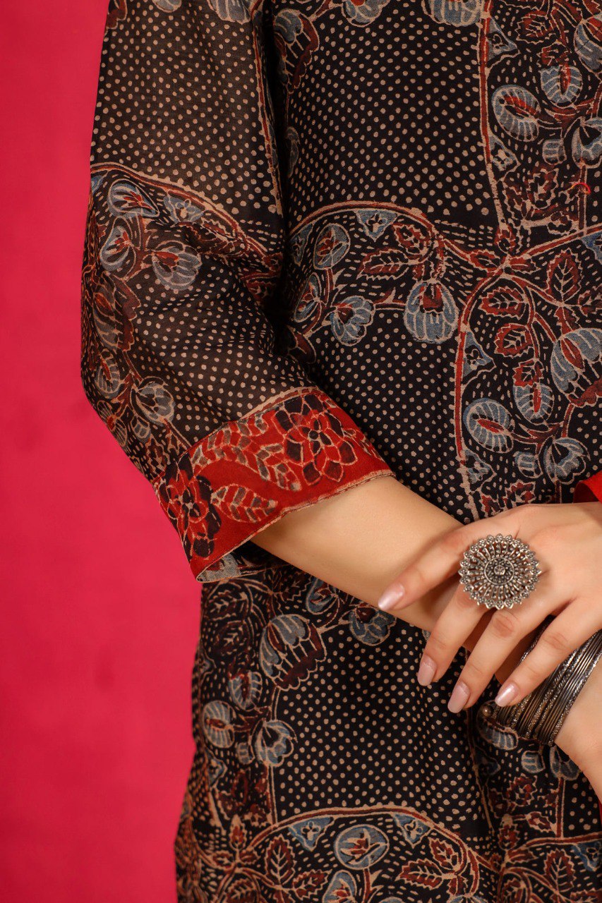 Women's Printed Anarkali Kurta with Dupatta Set – Ethnic Wear for Festive Occasions