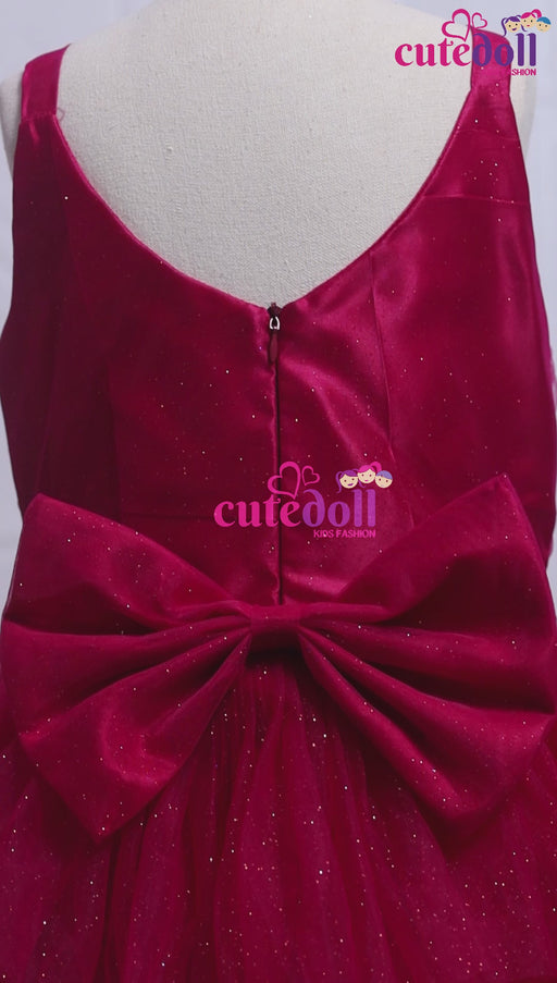 Cutedoll Pink Net Kids Party Dress